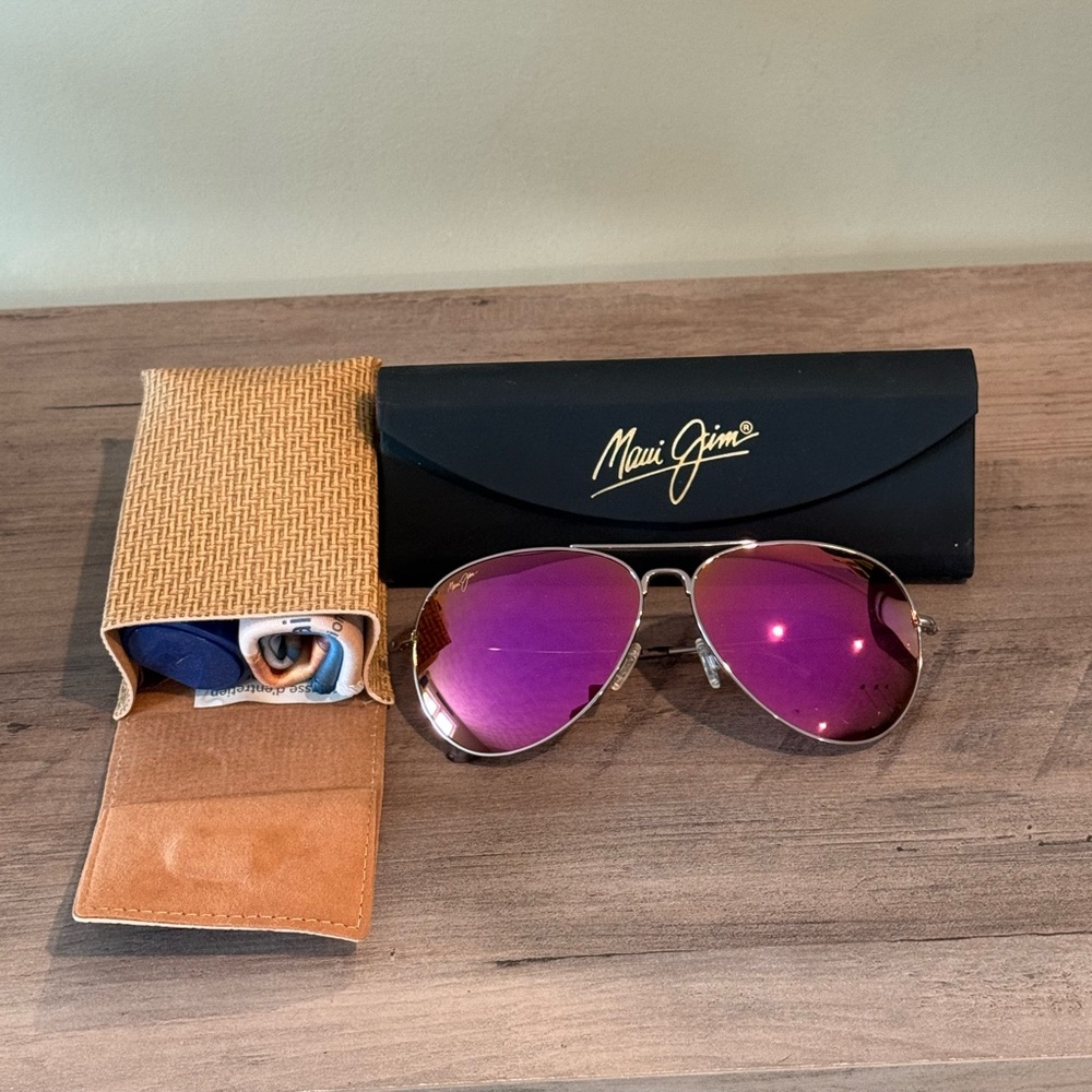Maui Jim Aviator Sunglasses Mavrick in Rose Gold
